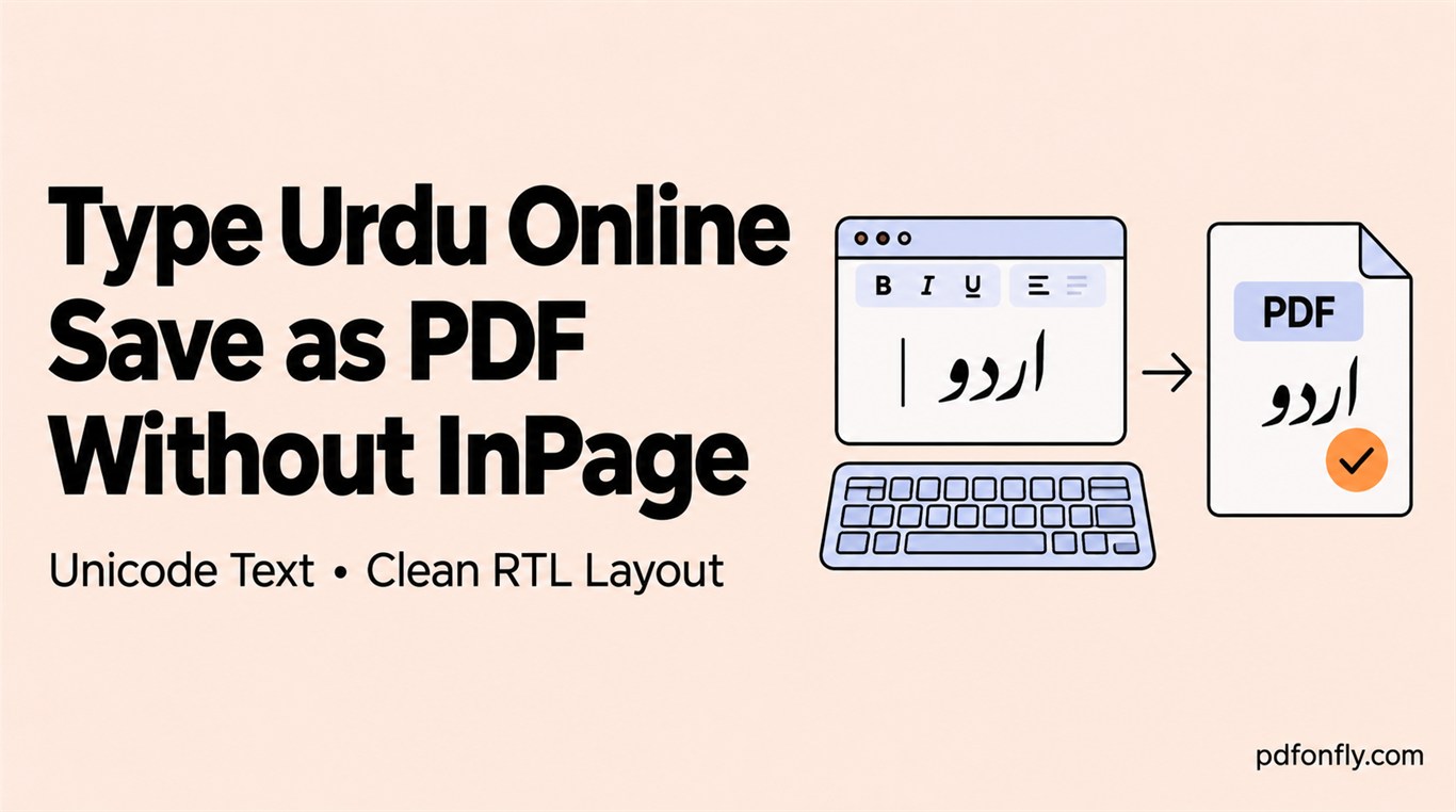 Type Urdu online and save a PDF without InPage