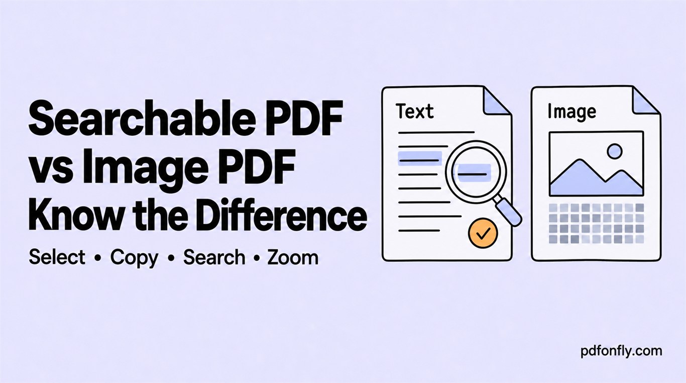 Searchable PDF versus image PDF with copy and search checks