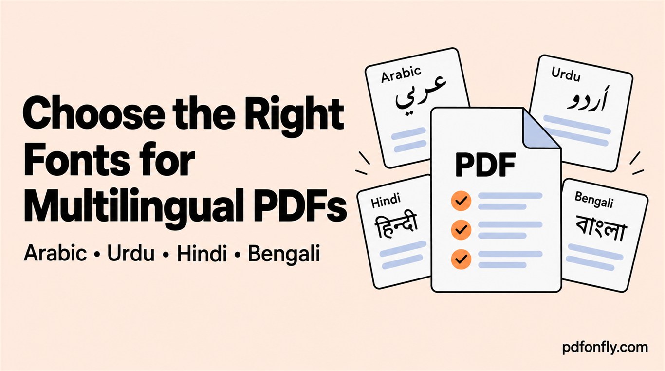 Choose fonts for Arabic, Urdu, Hindi and Bengali PDFs